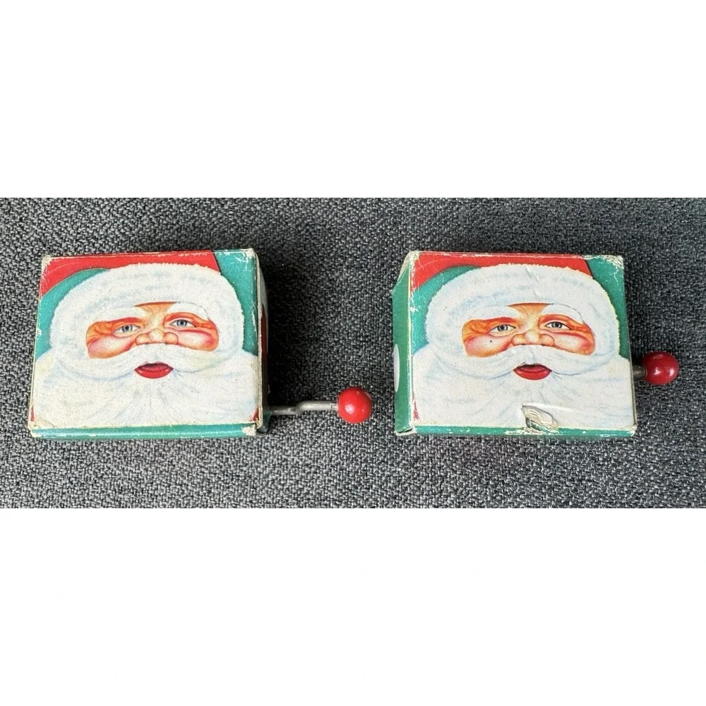 Vintage Christmas Trinket Lot Tiny Needle Point Pillow 2 Hurdy Gurdy Music Boxes